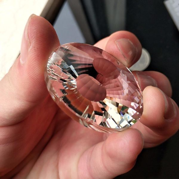 

2pcs new ufo suncatcher center solid clear glass chandelier crystal prism pendant diy lamp part ornament party garland 1 hole 40mm h jllssd