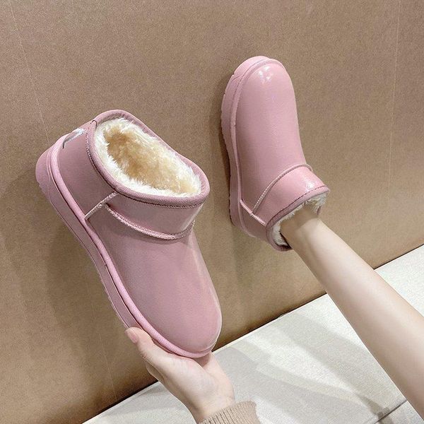 

waterproof genuine leather fur winter boots warm wool women boots classic snow women shoes lady ankle shoes r11-52, Black