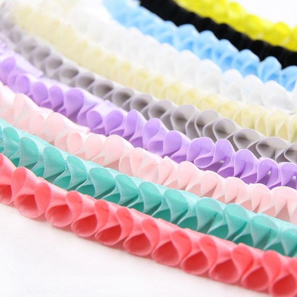 

5yard лот 1.5см diy шифоновая лента ленты плиссированные шифоновые кружевные накладки лоскутное материал швейные головные уборные аксессуары