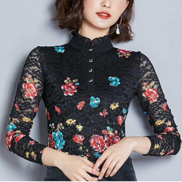 

women's blouses & shirts womens and long sleeve blouse women 3xl 4xl 5xl plus size print lace shirt clothes c7501, White