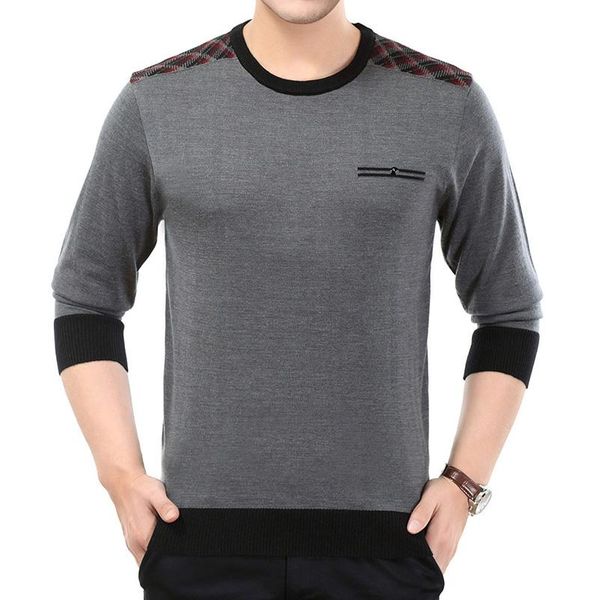

man sweater casual slim fit jersey jumper male o-neck thin knit clothes long sleeve plaid sweaters pullovers, White;black