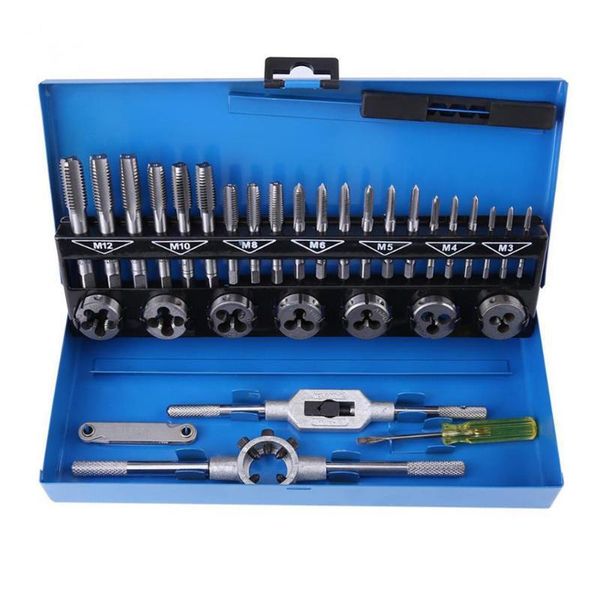 

32pcs/set tap dies set alloy steel durable metric tap die for professional metalworking machine screw metric and die bit set