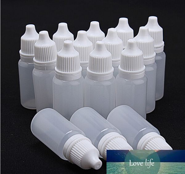 Frascos de recipientes de gotas de gotas de plástico 10 ml, terno para solventes, óleos leves, pintura, essência, gotas de olho, salina