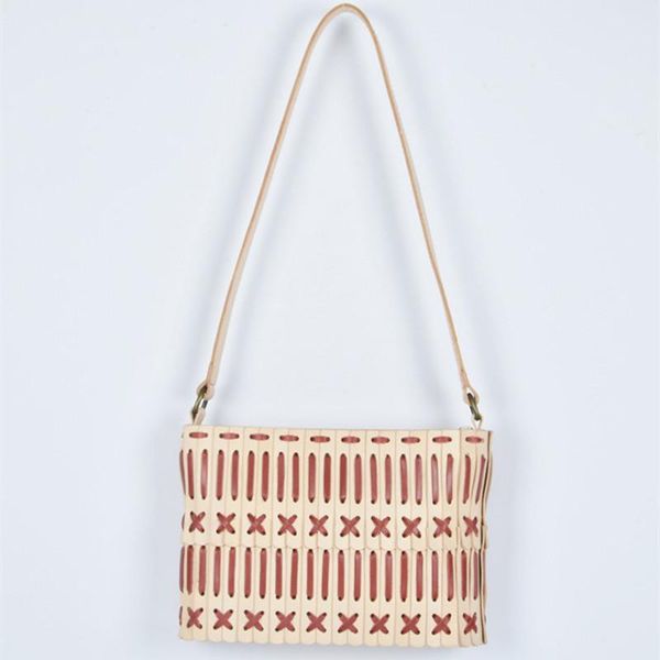 

fashionable new style underarm bag 100% first layer cowhide shoulder bag hand-woven striped stitching small square
