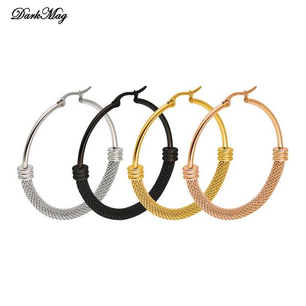 

hoop & huggie darkmag big hoops earrings sets 2021 summer 1pairs gold plated circle eardrop ear ring combination women fashion jewelry gift, Golden;silver