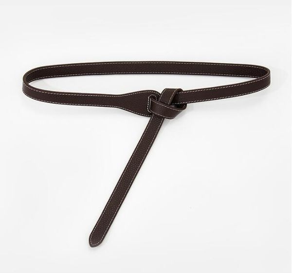 

коровкинские навязные ремни для женщин мягкие настоящие кожаные пояса вечеринка платье леди тонкие коскин длинные cummerbunds узел diy дизай, Black;brown