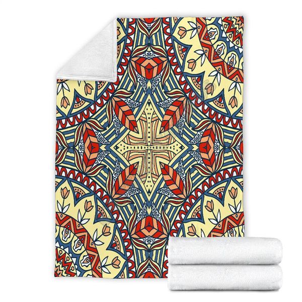 

tribal 3d printed sherpa blanket on bed home textiles dreamlike home accessories drop shipping