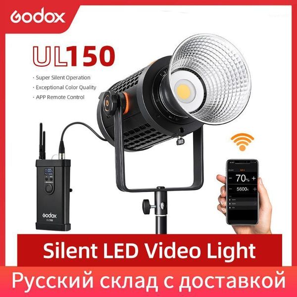 

in stock godox ul150 ul-150 150w 5600k color temperature silent bowens mount led video light remote control and app support1