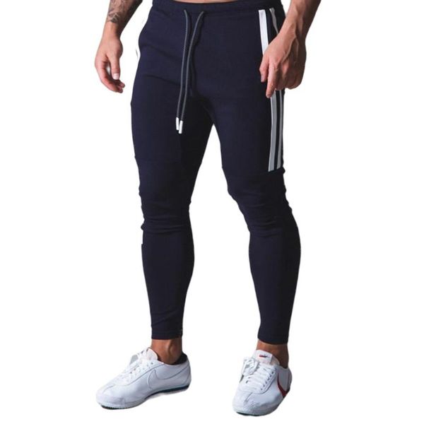 

men's pants men jogging fitness trousers, breathable casual elastic waist jogger sweatpants with pocket, Black