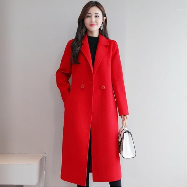 

women woolen coat 2019 new fashion winter coat women clothing long plus cotton thick warm woolen jacket female outerwear1, Black