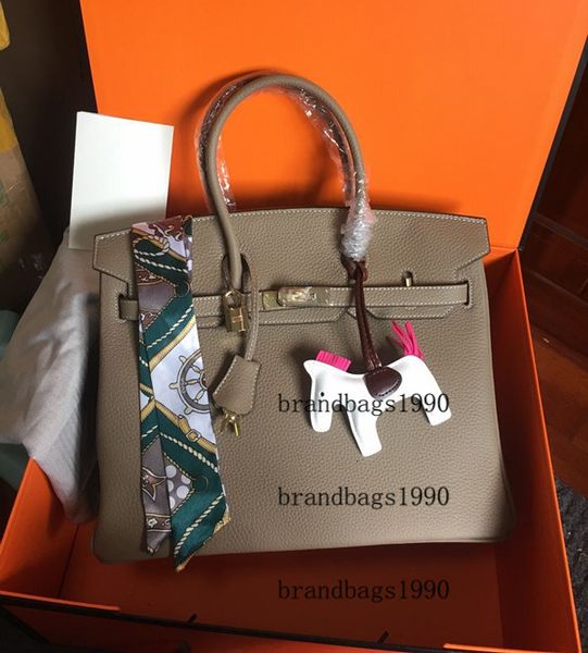 

outlet fashion bag 35cm 30cm 25cm women totes shoulder bags with stamped lock lady genuine leather handbag scarf horse charm ing