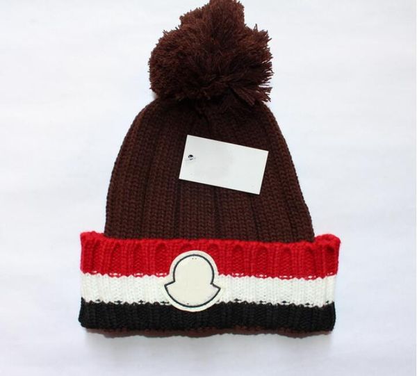 

mask france fashion bonnet designers hats mens winter beanie beanies plus hat knitted velvet cap skullies hats wool thicker wholesnew f sexc, White;black