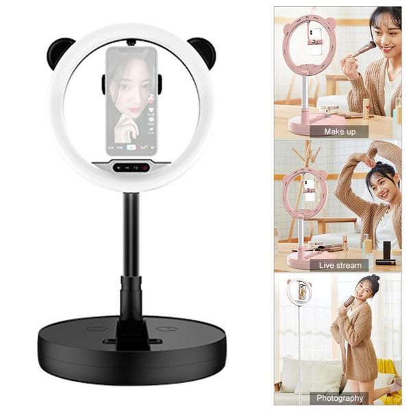 

flash heads portable led ring light foldable fill-in lamp with phone holder pography lighting for makeup selfie video recording1