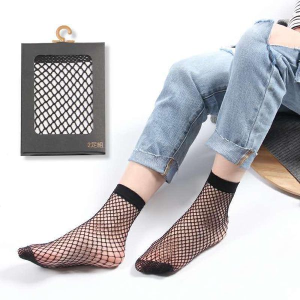 

black hollow out breathable mesh fishnet socks 3 colors punk female gothic stretchable short women's socks1, Black;white