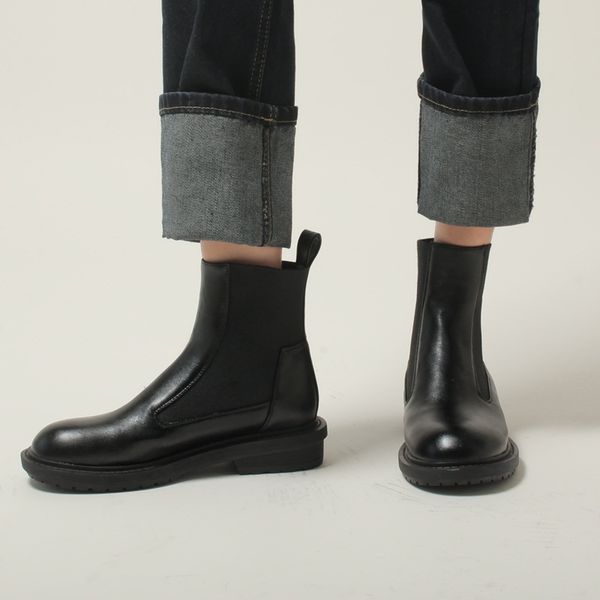 

2021 women's ankle leather fall newer concise black martin boots big size 43 gp8j