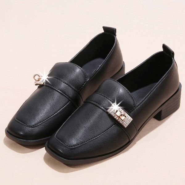 

2020 women shoes pu leather platform female ladies shoes metal crystal fshion new comfortable footwear for wedding party autumn #d298, Black