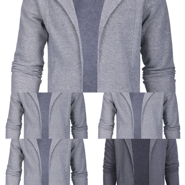 

2020 spring and autumn men's fashion mid long youth coat sweatersweater sweater slim coat lapel hooded w180 npyjr, Black