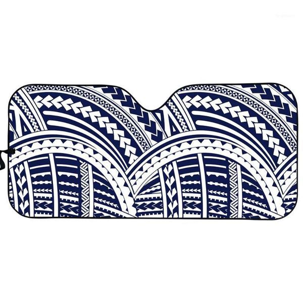 

instantarts samoan african tribal pattern uv protect foldable car windshield sun shade for women retro style car window cover1