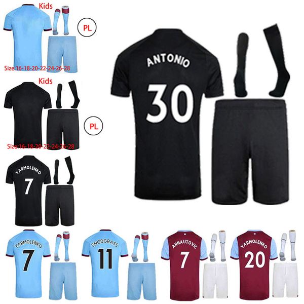 

20 21 home away soccer jersey chicharito f.anderson arnautovic lanzini antonio man + kids short sleeve suit sports shirt, Black;yellow