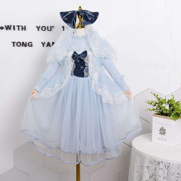 

autumn lolita princs aier and girl winter woolen mh girl's drs, Red;yellow