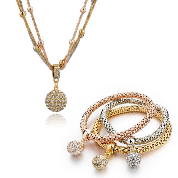 

ins luxury gold сердце любовь ювелирные наборы серьги ожерелья браслеты для женщин свадебные elegant lady wedding jewelry set st200015 qyllt, Black