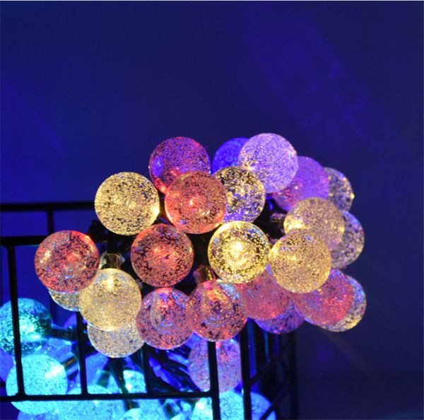 

led solar lamp string low pressure bubble ball color lamp string outdoor christmas decoration garden lamp courtyard christmas decoration