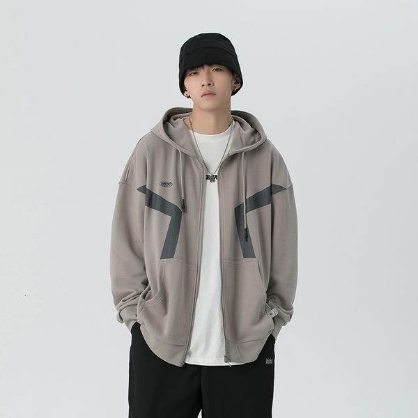 

new japan style casual o-neck 2021 spring autumn cardigan hoodie sweatshirt men's black hip hop high punk streetwear clothes 0xn9