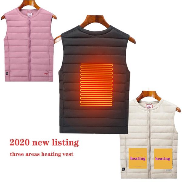 

outdoor t-shirts thermal heating vest for women usb 3 front and back parts fashion heated climbing light black clothing winter, Gray;blue
