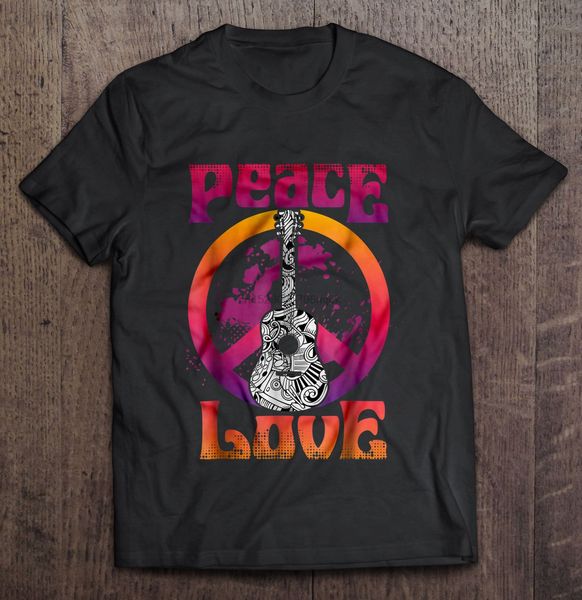 

men t shirt peace love -guitar hippie version women t-shirt sport hooded sweatshirt hoodie