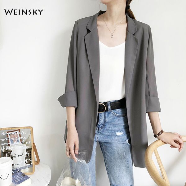 

summer thin new fashion business suits women work office ladies long sleeve casual blazer