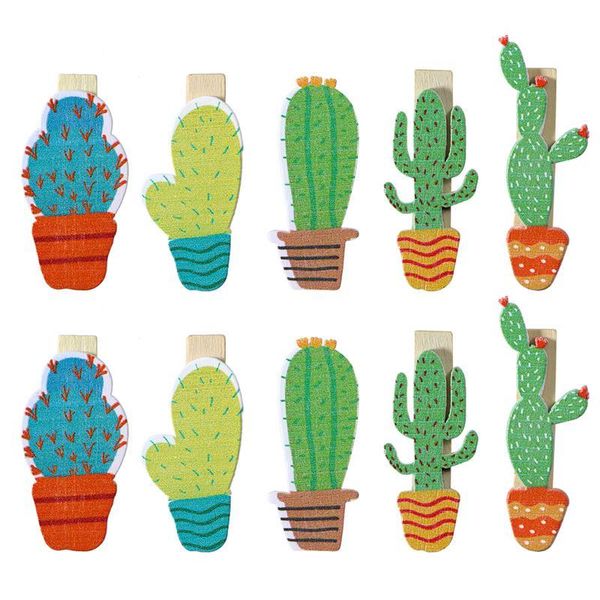 

cactus note memo price card clips cute pegs pins holder 10pcs affordable wooden p bbyaub lipper