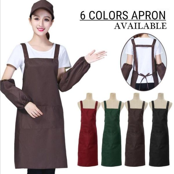 

aprons garden cleaning apron pinafore cooking kitchen-apron household baking linen for children printed manicure shop lengthen1