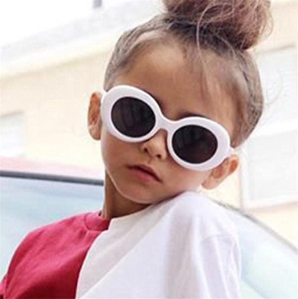 

sunglasses 2021 retro oval round thick frame kids women black customized logo ks013, White;black