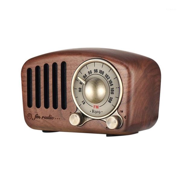 

portable speakers vintage radio retro bluetooth speaker - walnut wooden fm radio, strong bass enhancement, loud volume, 4.2 aux tf card1