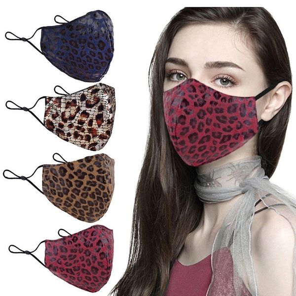 

мода zbreathable моющегося печать mascarilla рм2,5 leopard унисекс face mask многоразового #gm