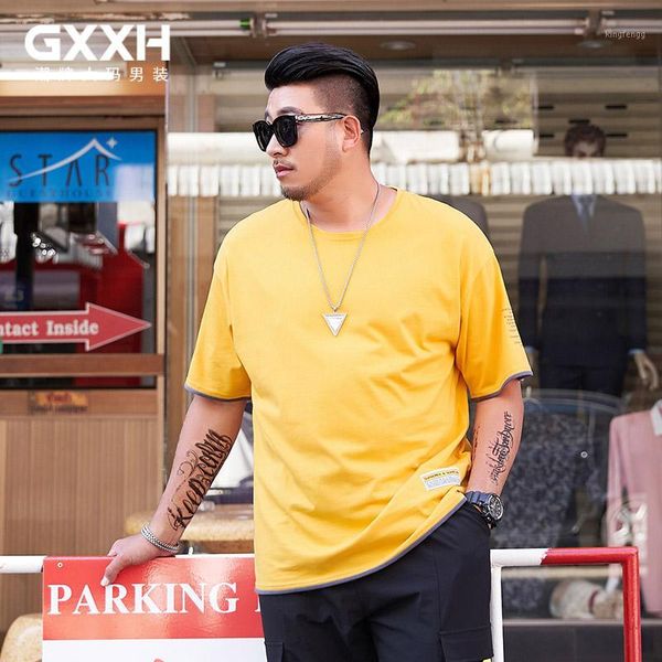 

gxxh big size men t-shirts short sleeve summer plus size cotton tshirt oversize casual t shirt xxl xxxl 6xl 7xl yellow tee1, White;black