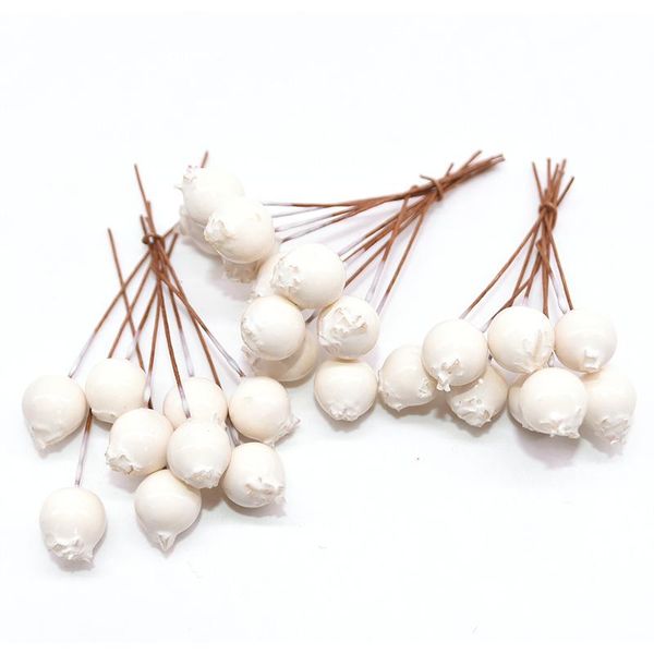 

50pcs lot red white berry artificial flowers fruit stamen artificial berries pearl branches for scrapbooking diy home decoration bbyxkj
