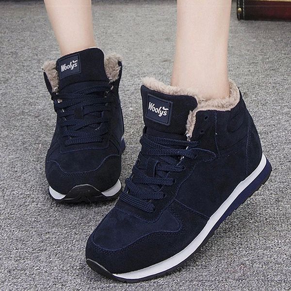 

Women Boots Winter Shoes 2019 Plus Size 46 Ankle Boots For Women Shoes Snow Botas Mujer Casual Booties Warm Winter Sneakers #lU9B, Black
