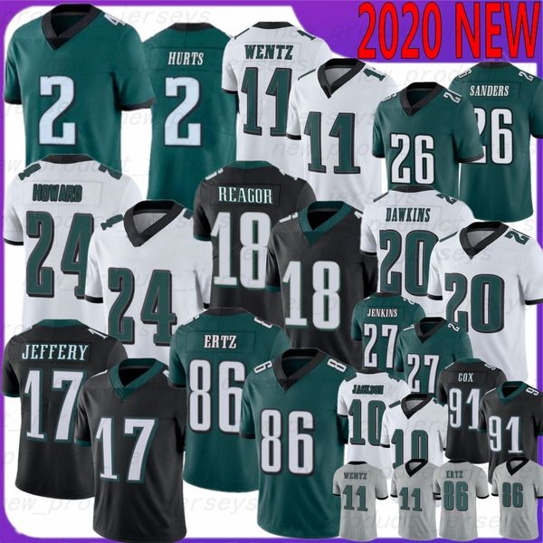 

carson 11 wentz jalen 2 hurts 2022 new football jersey 26 miles sanders 10 jackson 86 ertz 20 dawkins 9 foles 91 cox 62 kelce philadelphiaea, Black;red