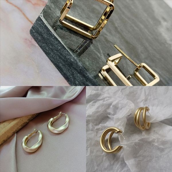 

mkaq roman ruo fashion zircoina inlay never stud earring woman rose jewelry color titanium steel gold girl gift party earring ring, Golden