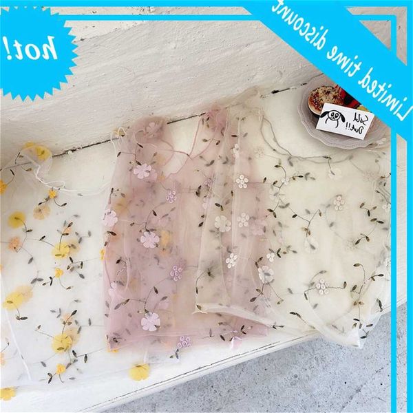 

0492 new embroidery flower fairy summer lovely little fresh mesh hand bag