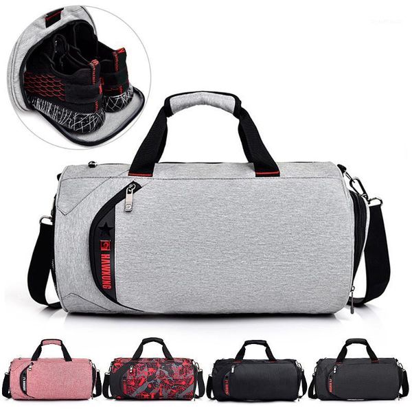 

water-resistant sports gym bag with separate wet pocket and shoes compartment travel duffel bag weekender handbag1