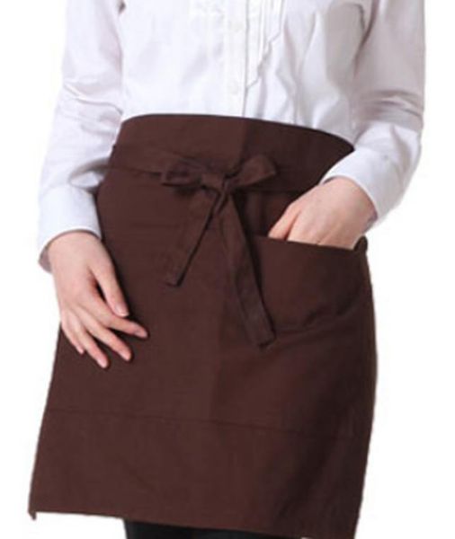 

универсальный мужчины короткие официантка для фартуки талии карманный с женщинами-бар приготовление фартук кухни chef unisex официанта jllth