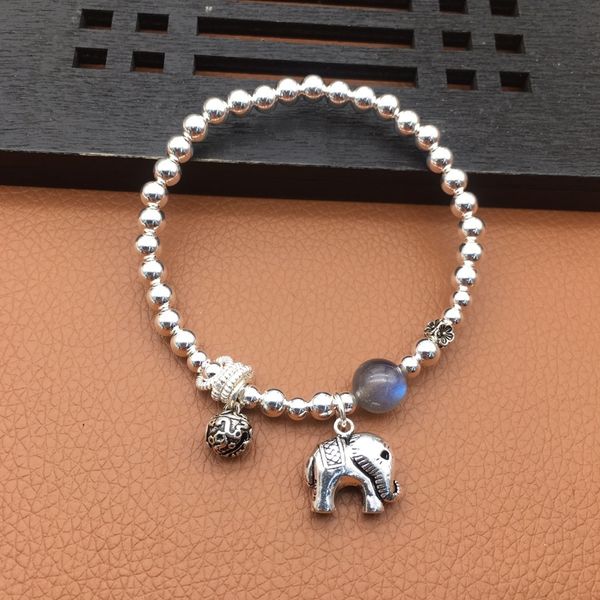 

5mm pearl s925 stone braceletsingle sterling braceletbracelet silver circle hand string natural moonstone bracelet for w