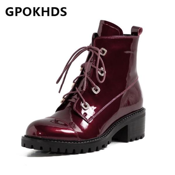 

gpokhds 2021 women ankle boots cow leather winter short plush round toe zipper high heels female riding boots size 39, Black