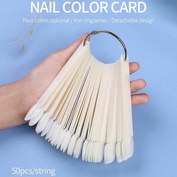 

false nails 50pcs nail tips fan nature art round full cover display practice tools fake manicure acrylic uv gel polish, Red;gold