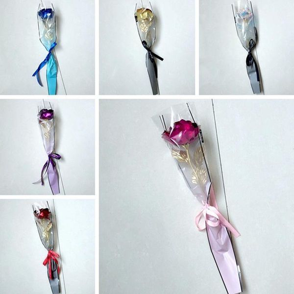 

color single gold foil rose creative christmas valentine's day gift simulation flower giveaway small gift1