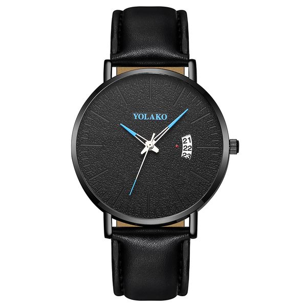 

yolako fashion simple women leather strap watch men classic casual calendar watch ladies frosted dial watches clock, Slivery;brown