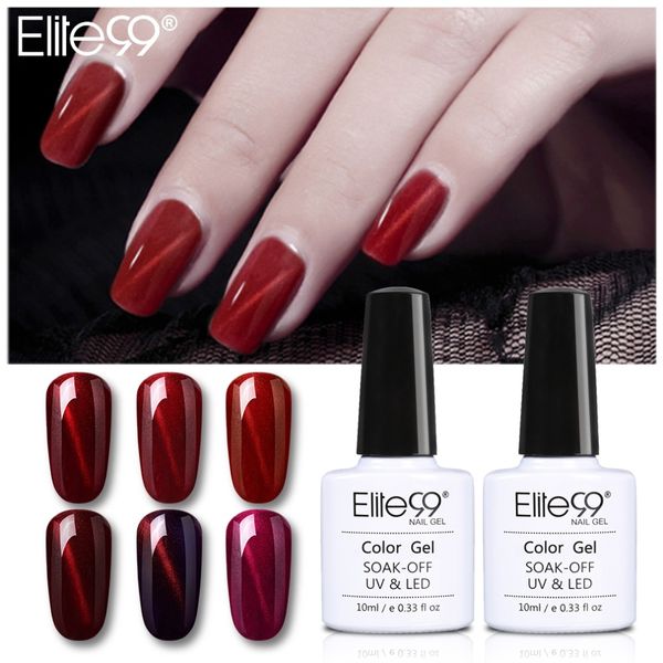

elite99 wine red cat eye gel lacquer 10ml soak off uv led nail art gel varnish 3d cat eye effect need magnet nail gel polish, Red;pink