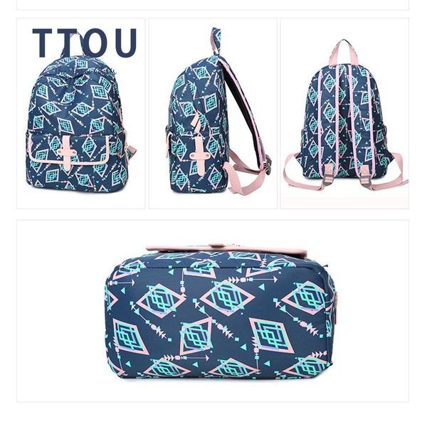 

ttou печать повседневный рюкзак женщины мода путешествия рюкзак подросток девушки школы рюкзак геометрическая laptop ttou печать bbyjqk alic